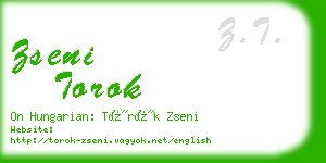 zseni torok business card